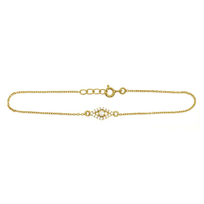 Gold Plated Bracelet With White Zircon