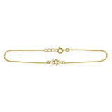 Gold Plated Bracelet With White Zircon