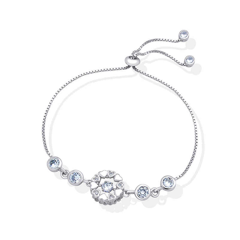 Adjustable Tiny Hearts Bracelet With Cubic Zirconia