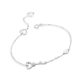 Heart & Key Bracelet With Cubic Zirconia