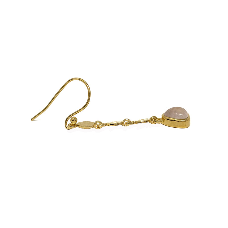 Gold Plated Rose Quartz Earrings