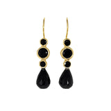 Gold Plated Black Onyx Earrings