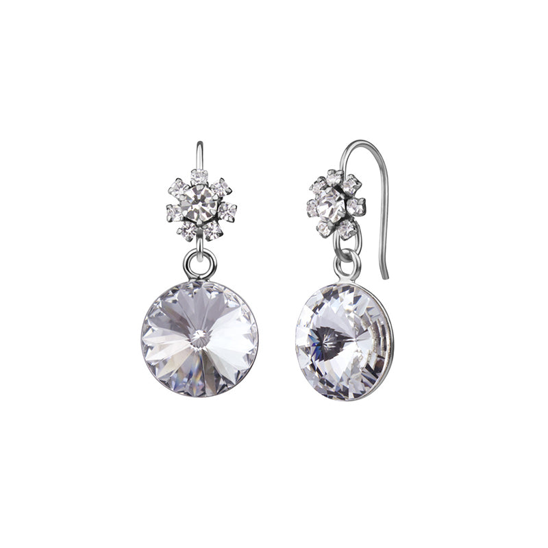 Silver Earrings With Cubic Zirconia and Swarovski Crystals
