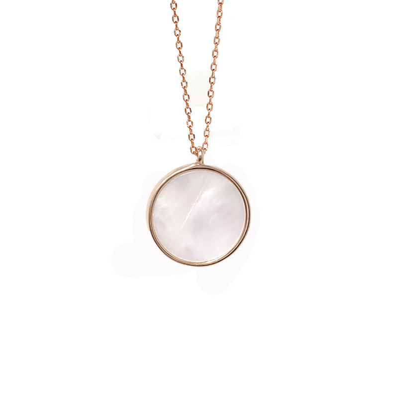 Virgo Rose Gold Plated Necklace With Cubic Zirconia And Mother Of Pearl