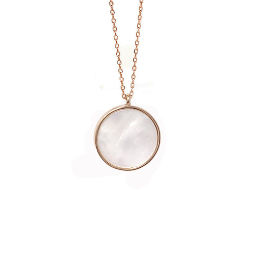 Aquarius Rose Gold Plated Necklace With Cubic Zirconia And Mother Of Pearl
