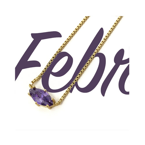 February Gold Plated Birthstone Necklace