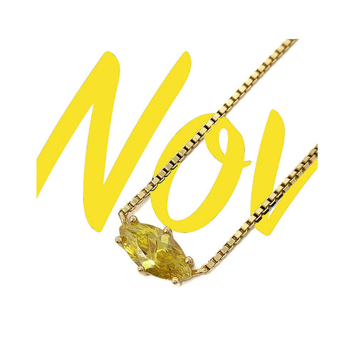 November Gold Plated Birthstone Necklace