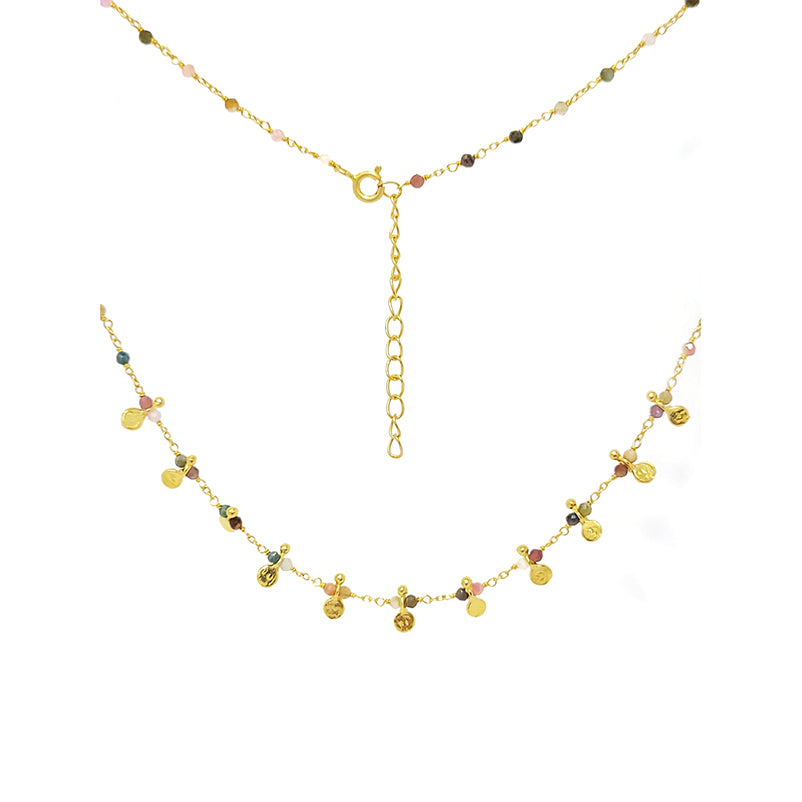 Gold Plated Multi Tourmaline Necklace