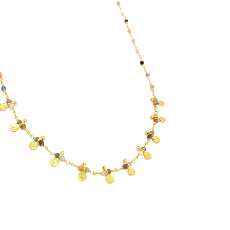 Gold Plated Multi Tourmaline Necklace