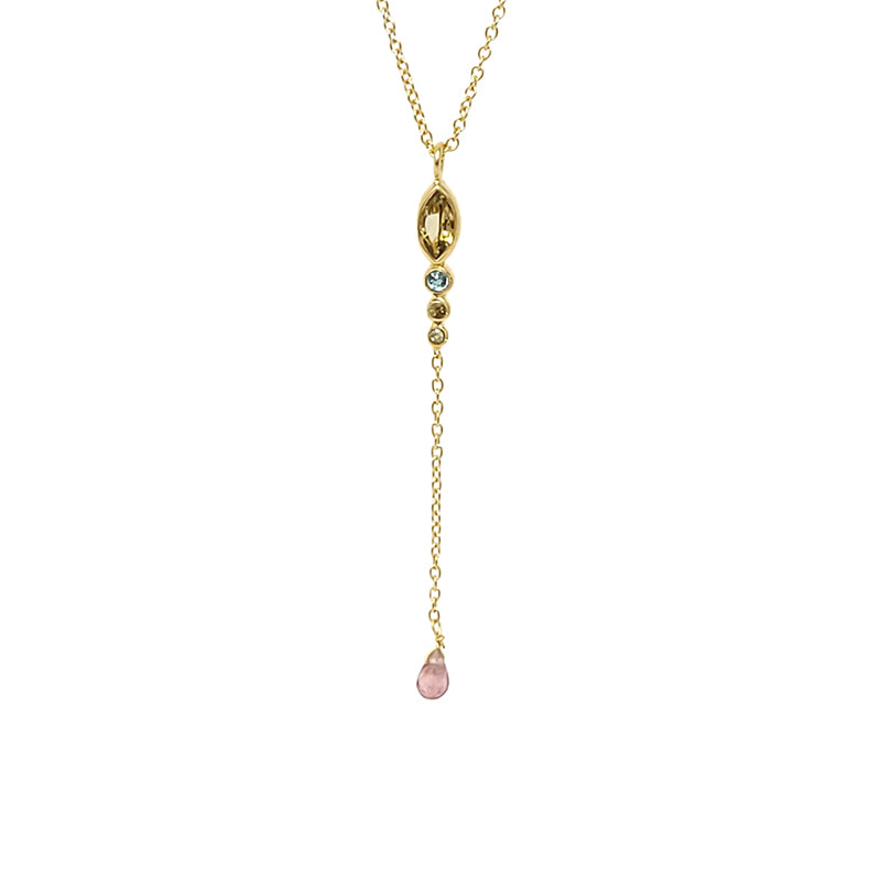 Gold Plated Multi Tourmaline Necklace