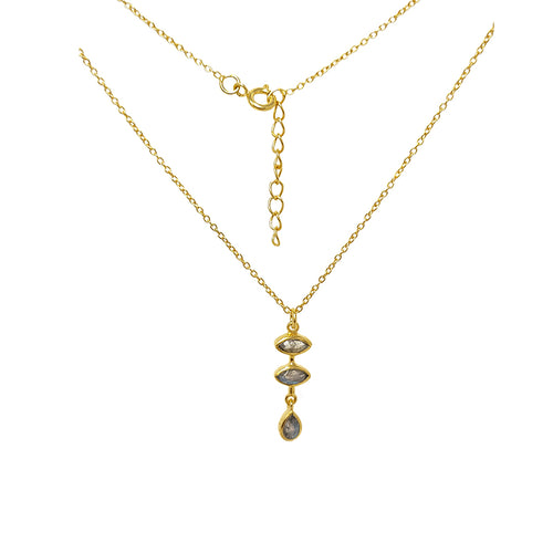 Gold Plated Labradorite Pendant Necklace