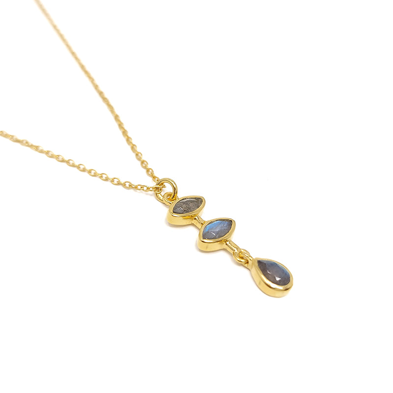Gold Plated Labradorite Pendant Necklace