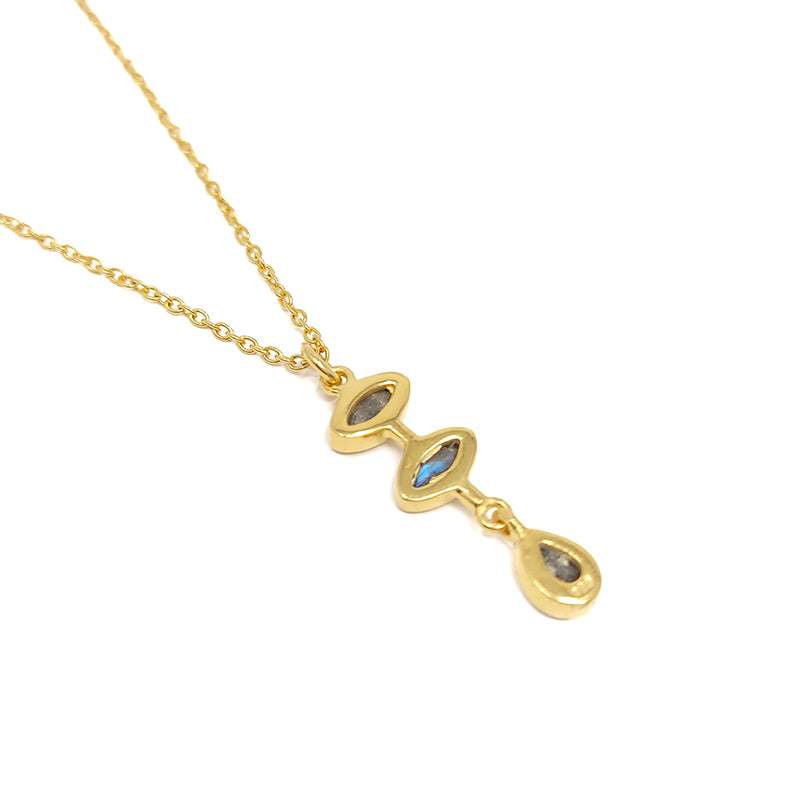 Gold Plated Labradorite Pendant Necklace