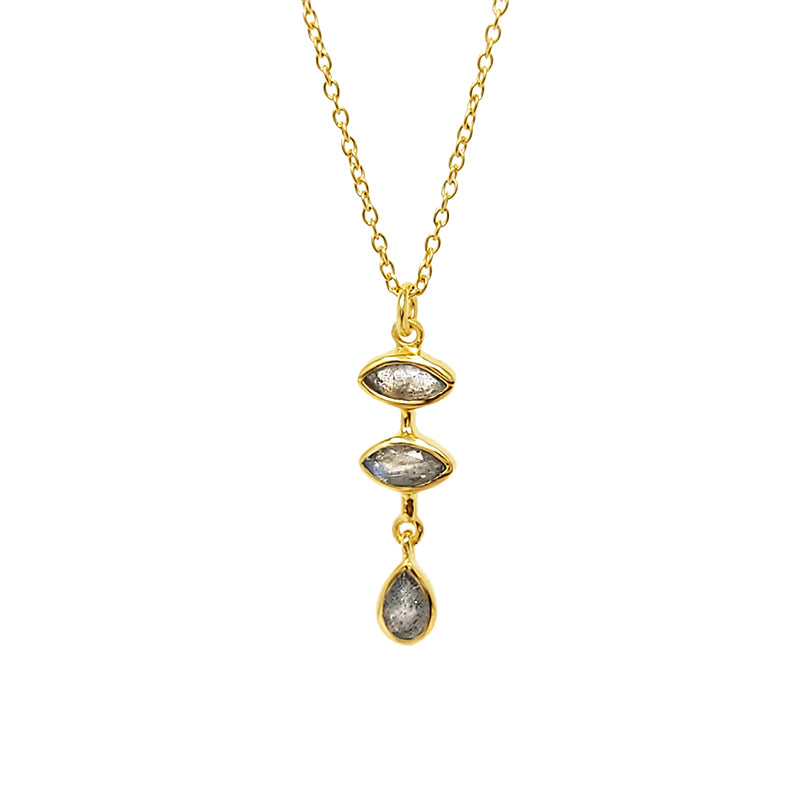 Gold Plated Labradorite Pendant Necklace