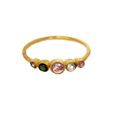 Gold Plated Multi-Colored Tourmaline Ring