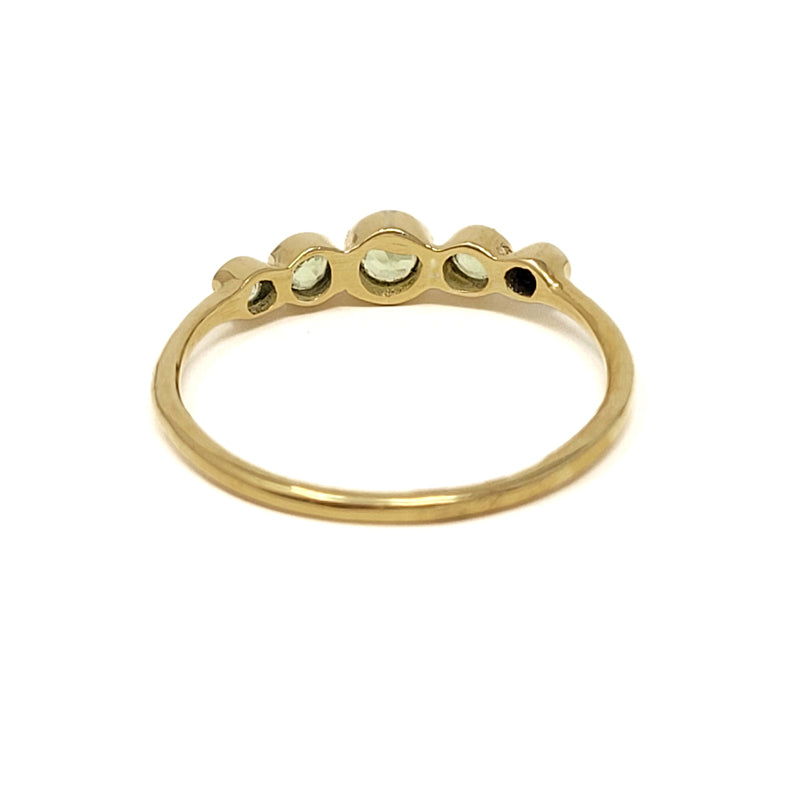 Gold Plated Green Tourmaline Ring