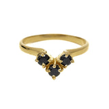 Gold Plated Black Spinel Ring
