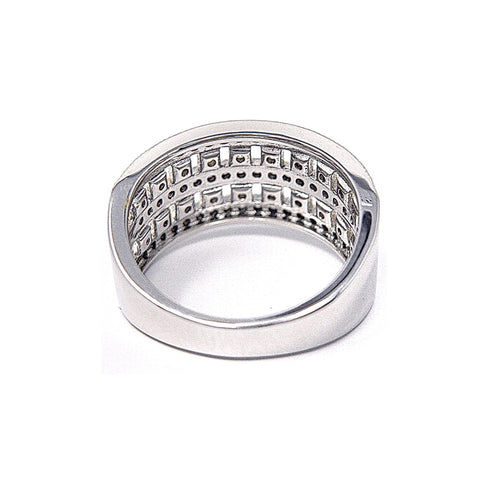 Silver Two-Tone Gold Plated Cubic Zirconia Ring