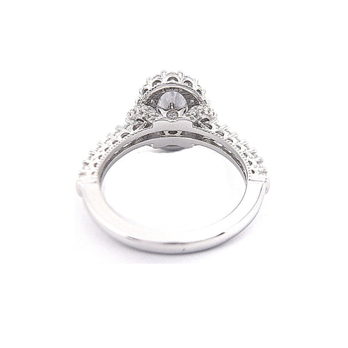 Silver Clear Cubic Zirconia Halo Ring
