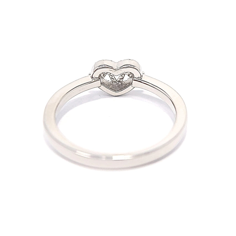 Silver Heartbeat Clear Cubic Zirconia Ring
