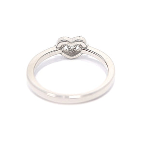 Silver Heartbeat Clear Cubic Zirconia Ring