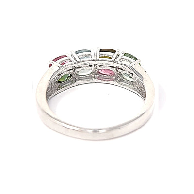 Silver Multi Tourmaline Ring