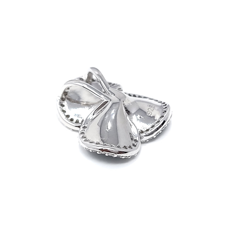 Trio Petal Enamel Hand-Painted Pendant Earring Set With Cubic Zirconia