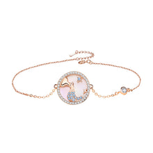 Load image into Gallery viewer, Aquarius Rose Gold Plated Bracelet With Cubic Zirconia And Mother Of Pearl
