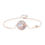 Cancer Rose Gold Plated Bracelet With Cubic Zirconia And Mother Of Pearl