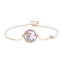 Load image into Gallery viewer, Capricorn Rose Gold Plated Bracelet With Cubic Zirconia And Mother Of Pearl