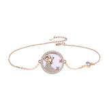 Capricorn Rose Gold Plated Bracelet With Cubic Zirconia And Mother Of Pearl