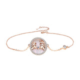 Gemini Rose Gold Plated Bracelet With Cubic Zirconia And Mother Of Pearl