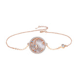 Pisces Rose Gold Plated Bracelet With Cubic Zirconia And Mother Of Pearl