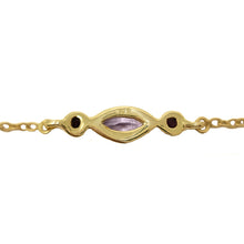 Load image into Gallery viewer, Gold Plated Bracelet With Amethyst And Pink Tourmaline