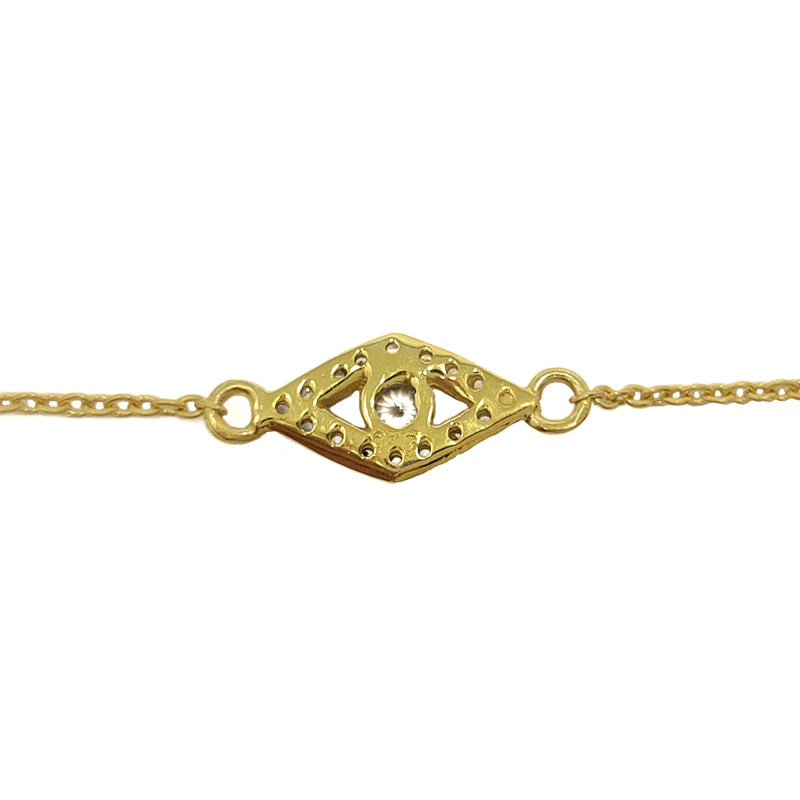 Gold Plated Bracelet With White Zircon