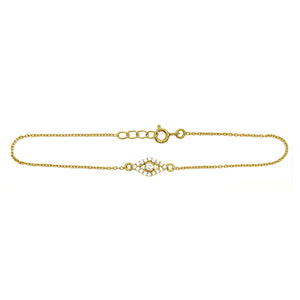 Gold Plated Bracelet With White Zircon