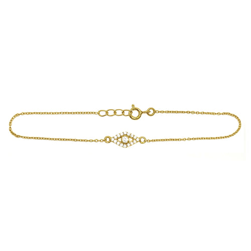 Gold Plated Bracelet With White Zircon