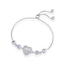 Load image into Gallery viewer, Adjustable Heart Bracelet With Cubic Zirconia