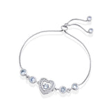 Adjustable Heart Bracelet With Cubic Zirconia