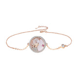 Taurus Rose Gold Plated Bracelet With Cubic Zirconia And Mother Of Pearl