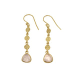 Gold Plated Rose Quartz Earrings