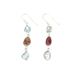 Pink Tourmaline Aquamarine Earrings