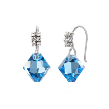 Load image into Gallery viewer, Silver Earrings With Cubic Zirconia and Pomegranate Swarovski Crystals