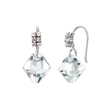 Load image into Gallery viewer, Silver Earrings With Cubic Zirconia and Pomegranate Swarovski Crystals