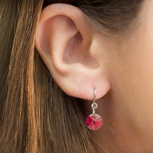 Silver Drop Earrings With Cubic Zirconia and Swarovski Crystals