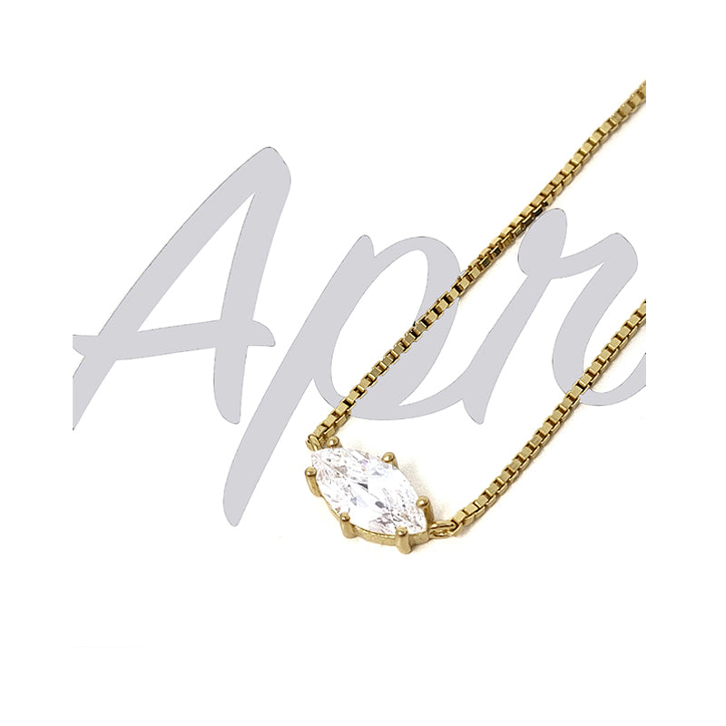 April Gold Plated Birthstone Necklace