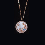 Cancer Rose Gold Plated Necklace With Cubic Zirconia And Mother Of Pearl