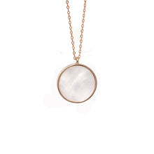 Load image into Gallery viewer, Libra Rose Gold Plated Necklace With Cubic Zirconia And Mother Of Pearl