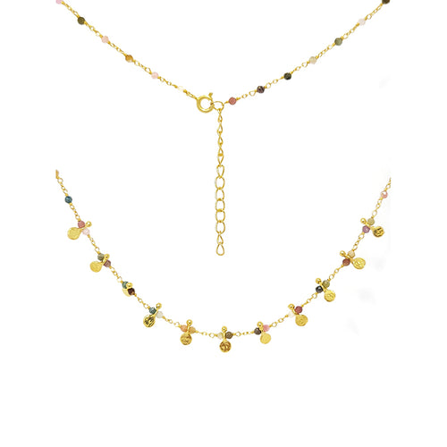 Gold Plated Multi Tourmaline Necklace
