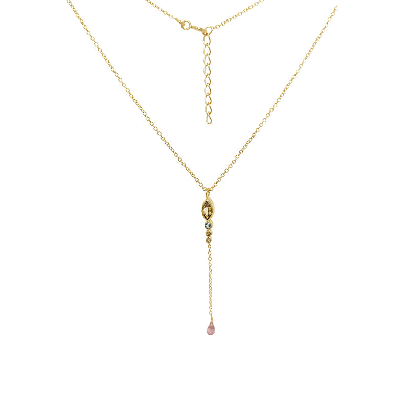 Gold Plated Multi Tourmaline Necklace